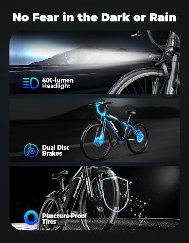 Misodo Electric Bike for Adults, 1500W Peak Mountain Ebike with 28 MPH, 65 Miles Range, 7 Speeds, 48V 10Ah Removable Battery 26" Ebike for Commute 7