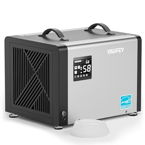 Yaufey 70 Pint Energy Star Commercial Dehumidifier with Pump for Crawl Space, Basement, Industrial, up to 5,000 Sq. Ft., 10%-98% RH Humidity Control, Auto Defrost, TUV Certified, 5-Year Coverage