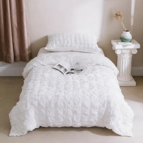 UhobeCap Weighted Blanket Cover, Seersucker, 48 * 72 Weighted Blanket Cover, 8 Corner Ties, Duvet Cover for Weighted Blanket, Blanket Cover only, Pillowcases not Included