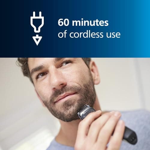 Norelco Philips Multigroom 3000 Series, All-in-One Trimmer, Beard Trimmer and Hair Clipper, 15-Piece Men's Grooming Kit for Head, Beard, Face, Nose, Ears, No Blade Oil Needed, Soft Pouch, MG3770/40 6