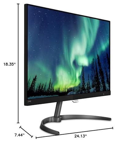 PHILIPS 276E8VJSB 27" Monitor, 4K UHD IPS, 1 Billion+ Colors, Ultranarrow Borders, Lowblue, Multiview, 4Yr Advance Replacement Warranty, Gunmetal 9