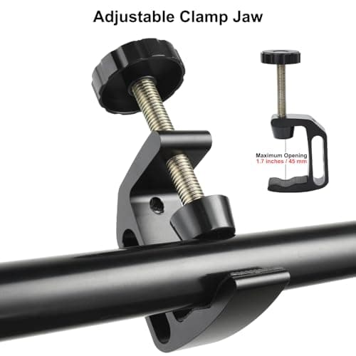 UTEBIT Universal C-Clamp for Desktop Mount Holder, 3.7"-5.7" C-Clamp Aluminum Support Clamp with 1/4" and 3/8" Thread for Desktop Mount Tables Desk, Black (2 Pack) 6