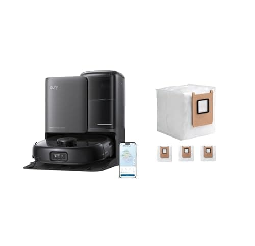 eufy E25 Omni Robot Vacuum and Mop Combo,HydroJet System, 20,000Pa Turbo Suction, Zero-Tangle Design, Auto-Empty & Self-Cleaning All-in-One Station + Official Dust Bags*3