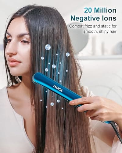 7MAGIC Hair Straightener, Ceramic Flat Iron with LCD, Professional 2 in 1 Hair Iron for Thick Hair, 11 Heat Settings Styling Tool 5