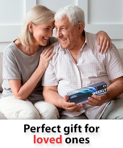 Weekly Pill Organizer 1 time a Day – Pill Box 7 Day with Enhanced Waterproof Seal, Large compartments Hold Big Vitamins & Supplements, Upgraded Locking lids, for Home & Travel use, Durable Hard case 7