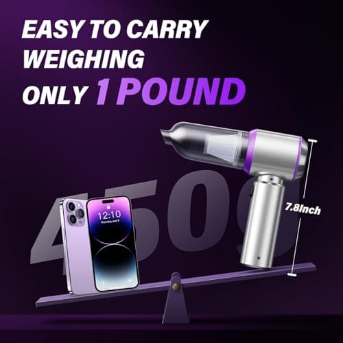 AURACIA Handheld Car Vacuum (Grey-purple) 7