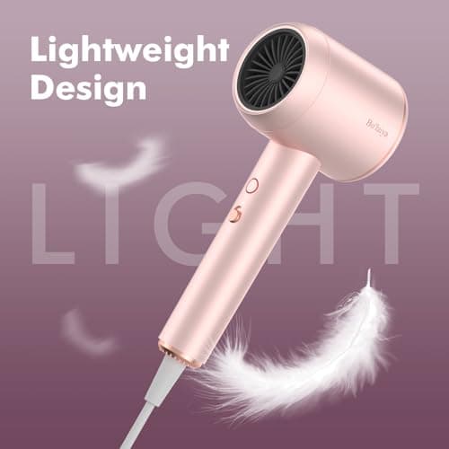 Professional Ionic Hair Dryer | Powerful Low Noise Hair Dryer | Constant Temperature for Fast Hair Drying | with Hair Diffuser, Cluster Nozzle and Comb for Curly (Pink) 5