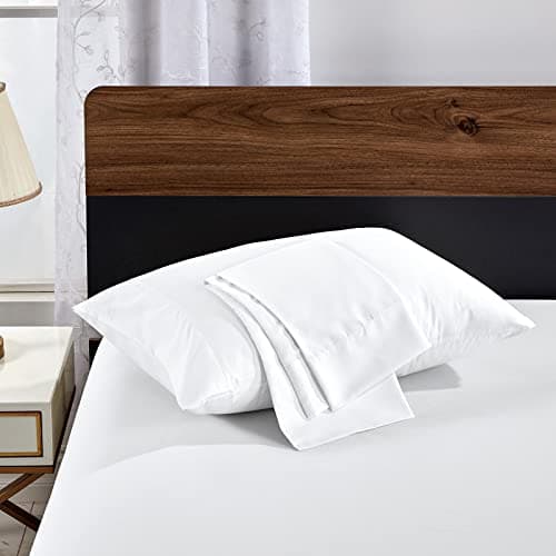 FreshCulture White Pillowcases Queen Size 12 Pack - Bulk Pillowcase Set - Envelope Closure - Soft Brushed Microfiber Fabric - 20x30 Inches Pillow Case Set of 12 for Home, Hotels, Schools 6