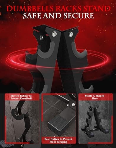 Fitness Alley 3 Tier Dumbbells Storage Rack - 120 LB Capacity Dumbbells Weight Rack - 2.0MM Thickness Weight Organizer Stand for Home Gym - Easy Assembly 6