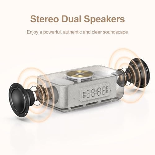 REACHER 15W Fast Magnetic Wireless Charging Alarm Clock with White Noise Machine, Woodgrain Style, 20 High‑Fidelity Sounds, Gradual Wake & Snooze, 0–100% Dimmable Digital Clock, Bedroom & Office 5