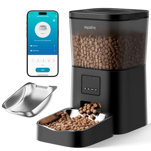 Espelho Automatic Cat Feeders WiFi: 2.4Ghz Smart APP Control- Timed Cat Food Dispenser with Desiccant Bag Keep Fresh for Indoor- Easy Set Up and Clean with Voice Recorder- Up to 10 Meals per Day