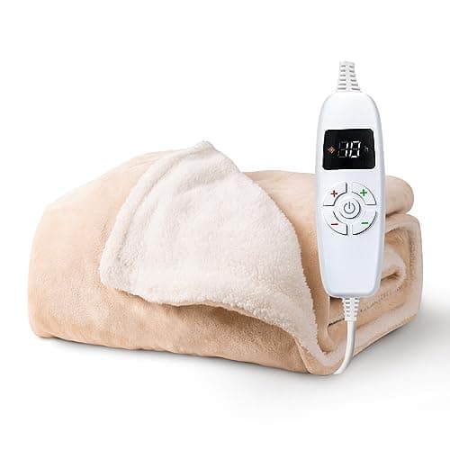 HubiCare Heated Blanket Electric Throw - (50"x 60") Soft Flannel Electric Blanket, Heating Blanket with 4 Time Settings & 6 Heat Settings, Warm Blanket Spirng Student Back to School Gifts Ideas