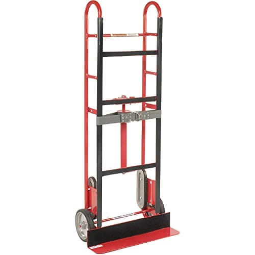 Global Industrial 2-Wheel Professional Appliance Hand Truck with Stair Climbing Wheels, 750 Lb Capacity, Industrial Hand Truck with Ratcheting Nylon Strap