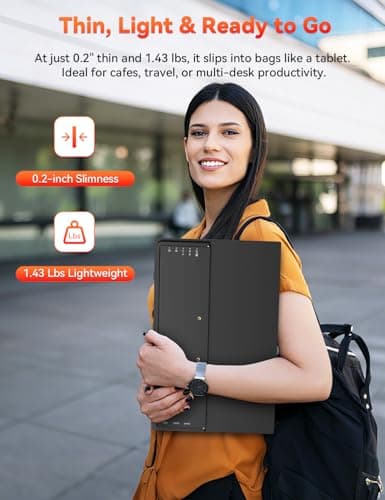 HotYeah Portable Monitor, 15.6-in 1080P FHD Laptop Monitor USB-C HDMI External Computer Display HDR FreeSync IPS w/Kickstand & Speaker, 2nd Screen for Laptop PC Mac Phone Tablet Switch PS5 Xbox 8