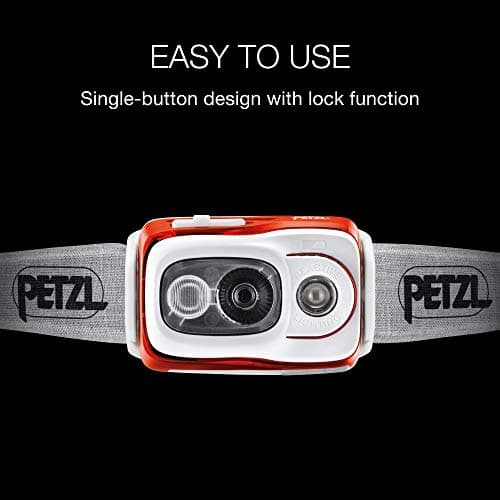 PETZL, Swift Rl Lamp Black, Compact, Very Powerful and Rechargeable headlamp Featuring Reactive Lighting® Technology. 900 lumens. 5