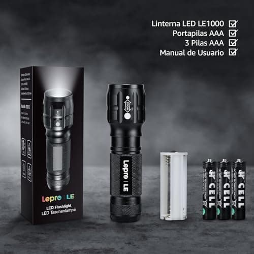 Lighting EVER LED Flashlights High Lumens, Small Flashlight, Waterproof, Adjustable Focus Flash Light for Outdoor, Emergency, Camping, AAA Batteries Included, 2 Pack 5