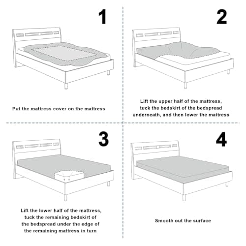 SPRINGSPIRIT Full Size Waterproof Mattress Protector, Full Mattress Cover Pad Waterproof with Deep Pocket up to 14’’, Bed Fitted Sheet 8