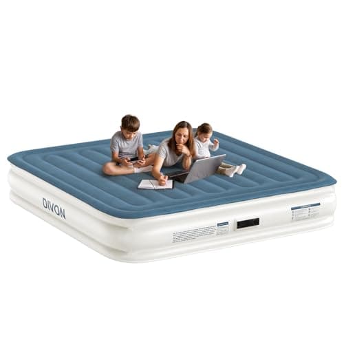 DIVON King Size Air Mattress,15’’High King Air Mattress with Built in Pump,Quick Inflatable Mattress in 3 Mins,Upgraded Blow Up Mattress for Home, Guests & Camping,750lbs