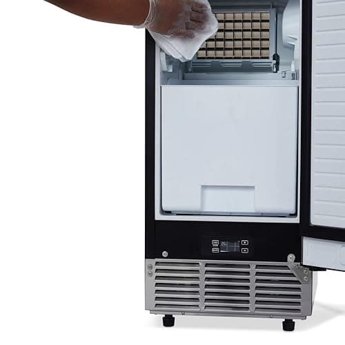 Newair 15" Commercial Nugget Ice Maker | Freestanding or Built-in Under Counter Ice Maker with 80 lbs/Day Production | for Home Bar, Kitchen & Restaurant Use | Stainless Steel 14