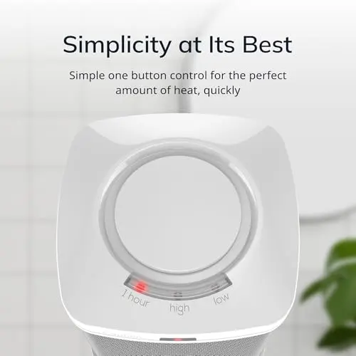 Lasko Portable Electric Ceramic Space Heater with ALCI Plug for Bathroom Use, 2 Heat Settings and Simple Heat Button, 8 Inches, White, 1500W, CD08200 7