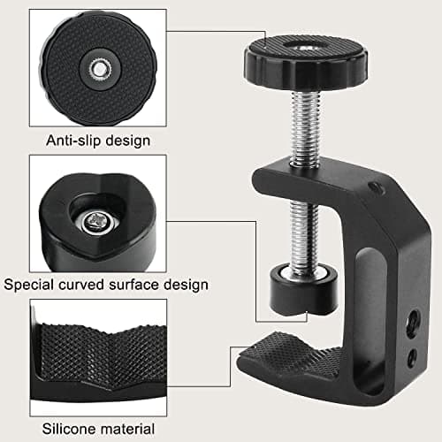 LEADRISE Universal C-Clamp With 1/4 And 3/8 Thread Hole For Desktop Mount Holder LCD Monitor Flash Desks Carts Benches Worktables (2) 6