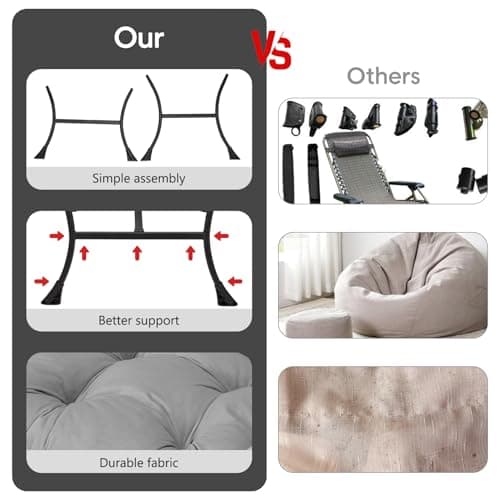 Congermom Lazy Chair with Folding Ottoman Modern Large Accent Chair,Contemporary Lounge Leisure Sofa Chair with Armrests Upholstered Sofa Armchair Reading Chair for Bedroom,Dorm&Office (Light Grey-f) 6