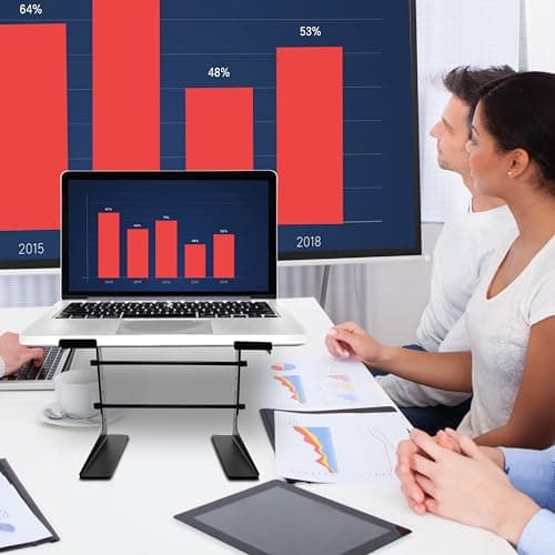 Pyle Portable Adjustable Laptop Stand - Anti-Slip Standing Table Monitor or Computer Desk Workstation Riser with Level Height Alignment for DJ, PC, Gaming, Home or Office 6