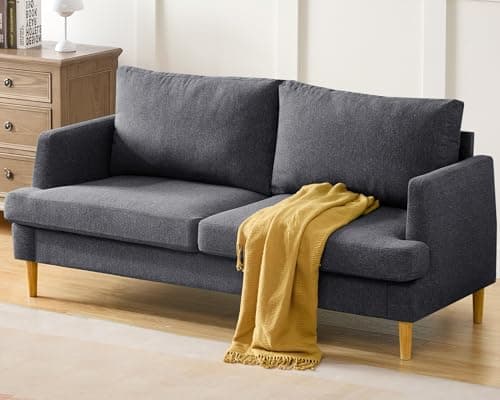 Small Loveseat Sofa for Living Room - 70'' Grey Couch with USB for Bedroom and Office - Modern Love Seat Sofa Deep Seating for Apartment Furniture - Comfy Two Seater Couches Sleeper Sofas (Dark Gray)