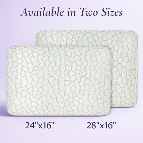OMEO 2 Pack Lavender Cooling Memory Foam Bed Rest Pillows, Ventilated Memory Foam Cooling Pillow for Stomach, Back and Side Sleeper Support, Washable Removable Cover Sleeping Pillows, 24" x 16" 6