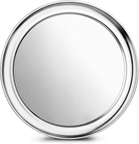 New Star Foodservice Restaurant-Grade Aluminum Pizza Pan, Baking Tray, Wide Rim, 10 Inch