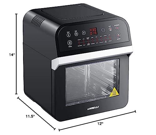 GoWISE USA GW44800-O Deluxe 12.7-Quarts 15-in-1 Electric Air Fryer Oven with Rotisserie and Dehydrator + 50 Recipes QT, Black/Silver 8