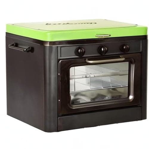 Flame King YSNHT-300 Portable Outdoor Propane Oven Stove Combo for Camping, RV, Tailgating, Trailer, Green/Black 9