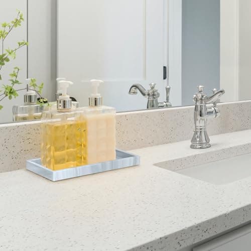 Bathroom Vanity Tray,Thick Original Silicone Soap Dispenser Tray,EGWON Shatterproof Toilet Tank Tray Vanity Tray for Dresser Tops,Bathroom for Perfume,Soap Bottle 8