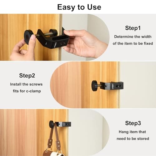 UTEBIT Universal C-Clamp for Desktop Mount Holder, 3.7"-5.7" C-Clamp Aluminum Support Clamp with 1/4" and 3/8" Thread for Desktop Mount Tables Desk, Black (2 Pack) 7
