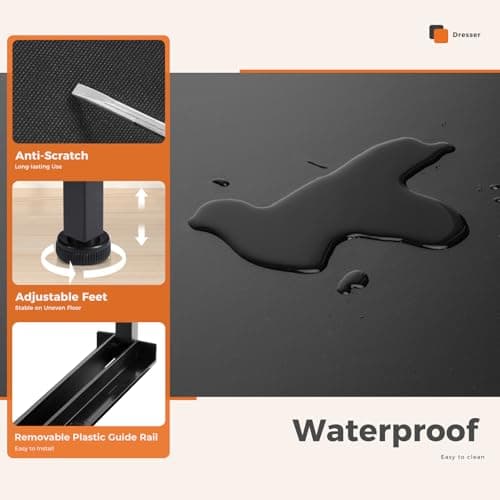 Sweetcrispy Dresser, Dresser for Bedroom Drawer Organizer Storage Drawers, Fabric Storage Tower with 8 Drawers, Chest of Drawers with Steel Frame, Wood Top for Living Room, Closet,Black 7