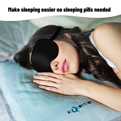 Sleep Mask, Silk Eye Mask for Sleeping with Adjustable Strap, Satin Blackout Sleeping Eye Mask for Men&Women, Comfortable Blindfold Eyeshade for Night Sleep(Black) 5