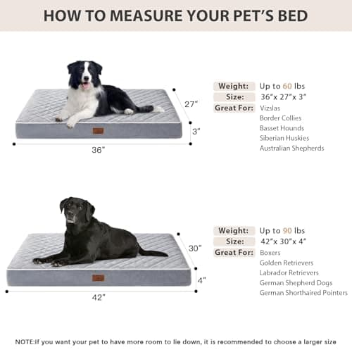 WNPETHOME Orthopedic XL Dog Beds Large Sized Dog, Waterproof Extra Large Dogs Bed with Removable Washable Cover, Multi-Needle Quilting Dogs Crate Bed 5