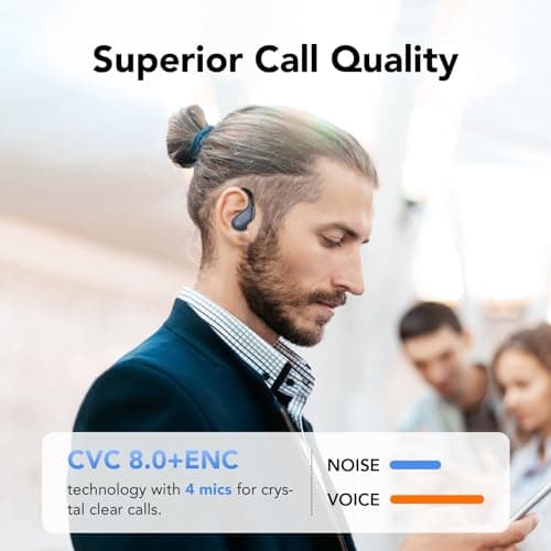 Ear buds Wireless Earbuds Bluetooth 5.3 Headphones 60hrs Playtime with Digital Display Sports Wireless Headphones with Earhook Deep Bass IPX7 Waterproof Over-Ear Earbuds for Android iOS Workout Black 5