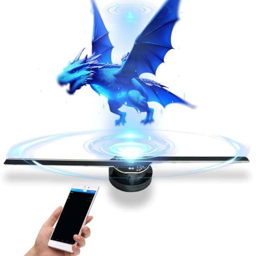 3D Hologram Fan Projector, 17" 800*480PX Resolution 224 LED Light Beads WIFI Connect APP Control for Shop, Bar, Christmas Halloween Party Advertising Display Events