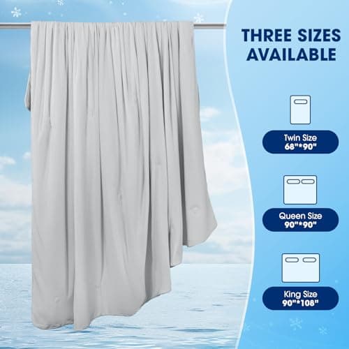 DOPEDIO Cooling Comforter Twin/Twin XL Size, Cooling Blankets for Hot Sleepers and Night Sweats Summer Comforter, Breathable Soft Silk Smooth Lightweight(Grey,68"x90") 6