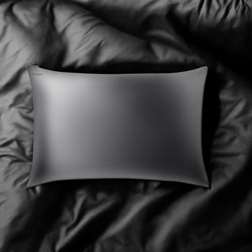 Prushh Luxury Silk Pillowcase - 100% Pure Mulberry Silk - 22 Momme 6A High-Grade Fibers - Silk Pillow Cover for Hair & Skin, Soft, Hidden Zipper, Anti-Acne (Charcoal Grey, Queen (20'' x 30'')) 9