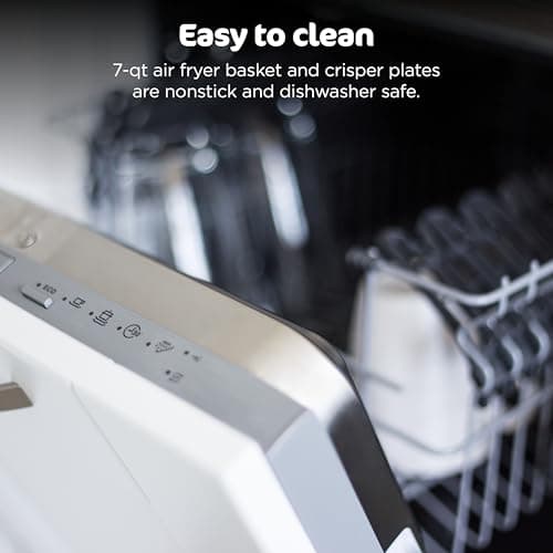 Ninja Foodi Air Fryer | 6-in-1 with 7-QT MegaZone & Basket Divider for Large Proteins & Full Meals | Cook 2 Foods at Once | 450° F | Air Fry, Roast, Broil, Dehydrate, Keep Warm & Bake | Black | DZ071 10