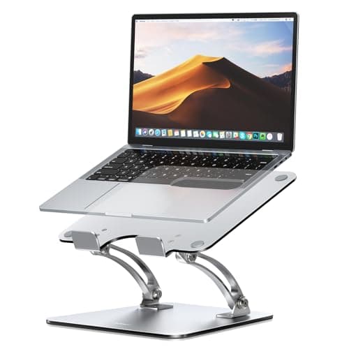 Nulaxy Ergonomic Adjustable Laptop Stand for Desk, Dual Foldable Computer Riser with Advanced Heat-Vent, Heavy-Duty Portable Notebook Holder for Posture Correction, Compatible with Mac 10-17" Laptops