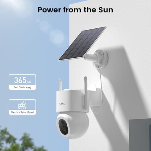 aosu Security Cameras Wireless Outdoor - 3K/5MP Solar Powered 400-Lumen Floodlight Camera, 360° Pan/Tilt Surveillance, Night Vision, 2.4GHz WiFi Camera, Auto Tracking, AI Human/Vehicle/Pet Detection 8