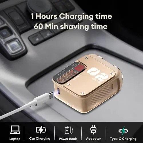 PAXA Mini Electric Shaver for Men,9000RPM Electric Razor for Men,Magnetic Dual-Head Rotary Pocket Shaver IPX7 Waterproof Wet & Dry for Shaving Face,USB-C Rechargeable for Home,Car,Travel(Yellow) 7