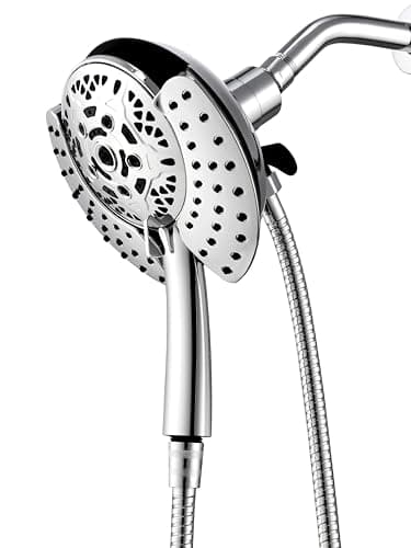Shower Head with Handheld High Pressure: INAVAMZ Hand Held Shower Head & Rain Shower Head 2-IN-1 Shower Head with 59" Rotatable Stainless Steel Hose, Shower Trim Systems