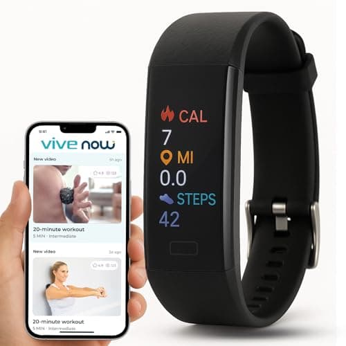 Vive Fitness Tracker & Smart Watch for Women & Men - Sleep, Activity, Calories, Heart Rate, Oxygen, Step Counter & Pulse Tracker - Waterproof Health Monitor - Smartphone Connectivity for iOS & Android