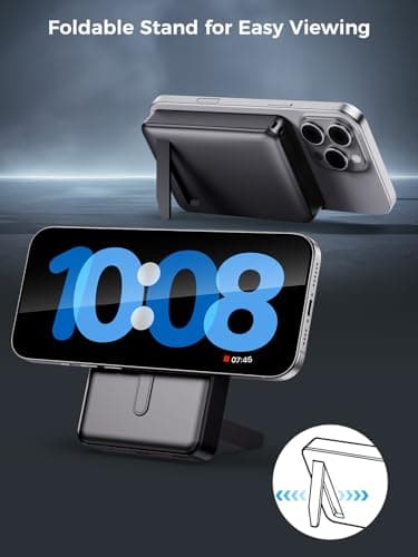 for Magsafe Portable Charger,10000mAh Wireless Magnetic Power Bank with Stand,PD 20W Fast Charging Battery Pack Hiking/Camping/Travel Essential Phone Charger for iphone 17/Air/16/15/14/13/12 Series 5