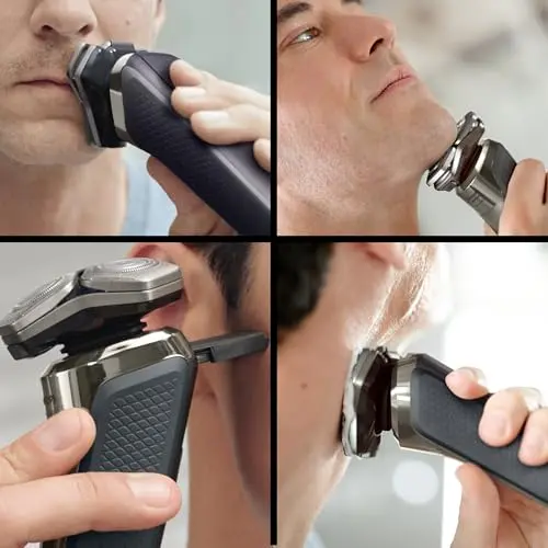 Philips Rechargeable Wet/Dry Electric Shaver Series 9000 with SenseIQ and Comfort Glide Ring Technology, Battery Powered, Silver 5