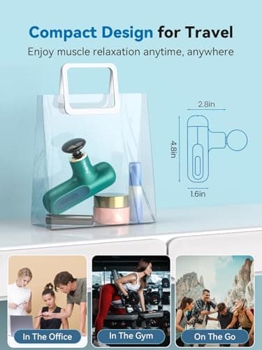 HEYCHY Super Mini Massage Gun, Percussion Deep Tissues Muscle Massager, Compact Sports Travel Massage Gun, Portable Handheld Massager for Home, Gym, Office, Outdoors 5